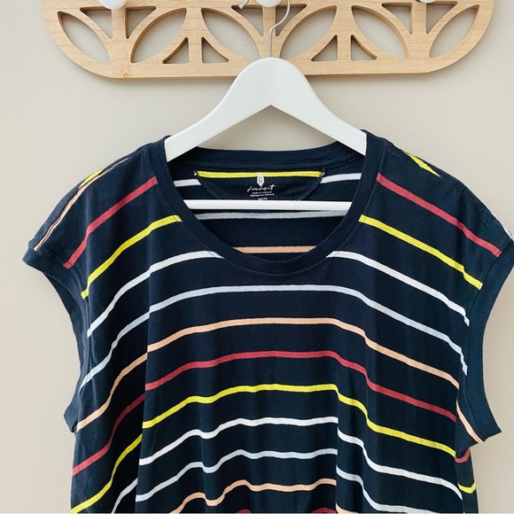 Free People Rising Tide Striped Tee Sz XS - Picture 2 of 10